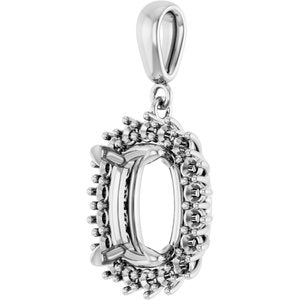Continuum Sterling Silver 11x9 mm Elongated Cushion Pendant Mounting – image 4