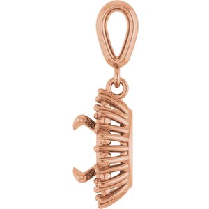 10K Rose Gold 8 mm Round Pendant Mounting – image 6