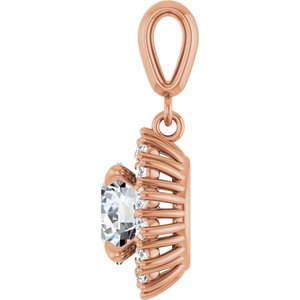 14K Rose Gold 8 mm Round Pendant Mounting – image 5