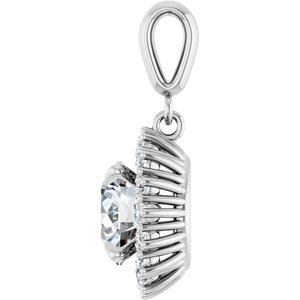 14K White Gold 8.2 mm Round Pendant Mounting – image 5