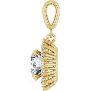 18K Yellow Gold 8.2 mm Round Pendant Mounting – image 5