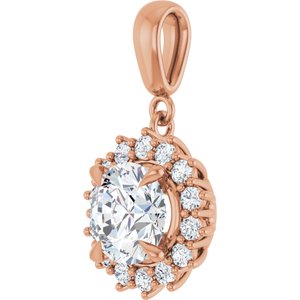10K Rose Gold 8 mm Round Pendant Mounting – image 3
