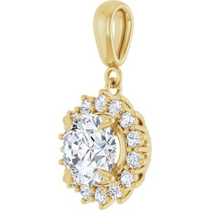 10K Yellow Gold 8 mm Round Pendant Mounting – image 3