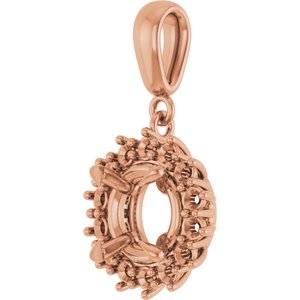 18K Rose Gold 8 mm Round Pendant Mounting – image 4