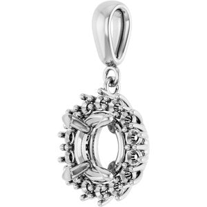 18K White Gold 8 mm Round Pendant Mounting – image 4