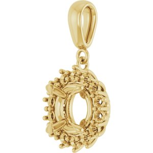 18K Yellow Gold 8 mm Round Pendant Mounting – image 4