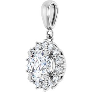 10K White Gold 8 mm Round Pendant Mounting – image 3