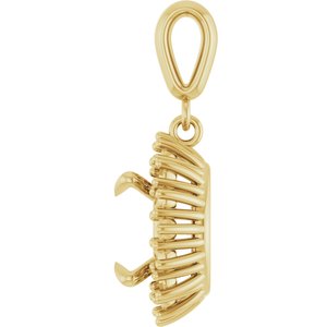 18K Yellow Gold 9.4 mm Round Pendant Mounting – image 6