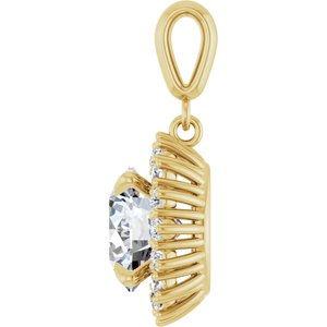 14K Yellow Gold 9.4 mm Round Pendant Mounting – image 5