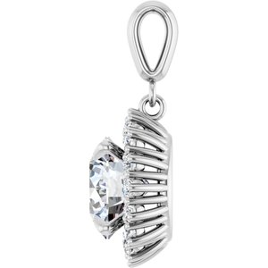 14K White Gold 9.4 mm Round Pendant Mounting – image 5