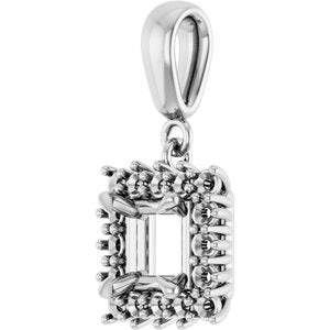 18K White Gold 5x5 mm Square Pendant Mounting – image 4