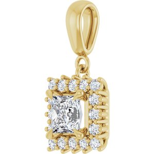 14K Yellow Gold 5x5 mm Square Pendant Mounting – image 3