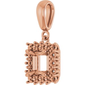 14K Rose Gold 5x5 mm Square Pendant Mounting – image 4