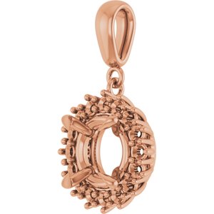 10K Rose Gold 8.8 mm Round Pendant Mounting – image 4