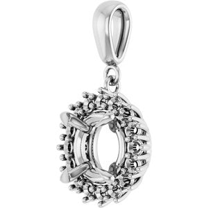 14K White Gold 8.8 mm Round Pendant Mounting – image 4