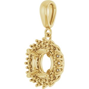18K Yellow Gold 8.2 mm Round Pendant Mounting – image 4