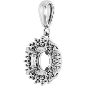 10K White Gold 8.2 mm Round Pendant Mounting – image 4