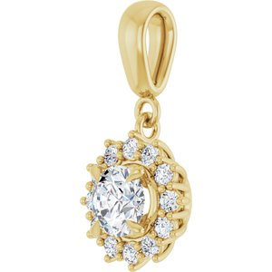 14K Yellow Gold 5.5 mm Round Pendant Mounting – image 3