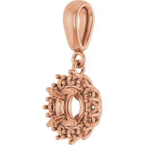 14K Rose Gold 5.5 mm Round Pendant Mounting – image 4