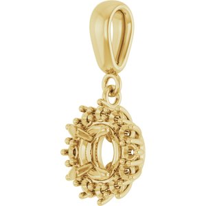 14K Yellow Gold 5.5 mm Round Pendant Mounting – image 4