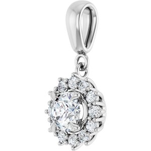 18K White Gold 5.5 mm Round Pendant Mounting – image 3