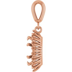 10K Rose Gold 8x4.5 mm Marquise Pendant Mounting – image 6