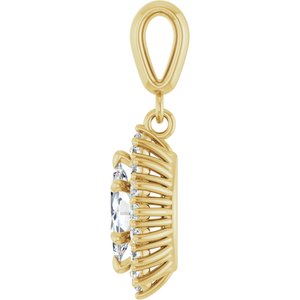 18K Yellow Gold 8x4.5 mm Marquise Pendant Mounting – image 5