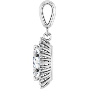 14K White Gold 8x4.5 mm Marquise Pendant Mounting – image 5
