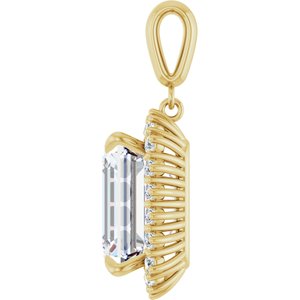 10K Yellow Gold 14x12 mm Emerald Pendant Mounting – image 5