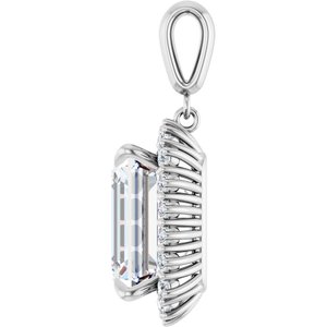 Platinum 14x12 mm Emerald Pendant Mounting – image 5