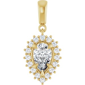 14K Yellow Gold 9x5.5 mm Pear Pendant Mounting