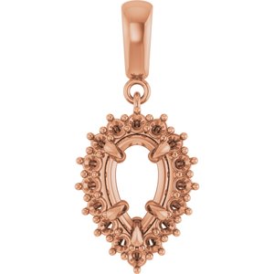 14K Rose Gold 9x5.5 mm Pear Pendant Mounting – image 2