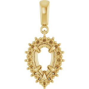 18K Yellow Gold 9x5.5 mm Pear Pendant Mounting – image 2
