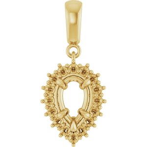 14K Yellow Gold 8x5 mm Pear Pendant Mounting – image 2