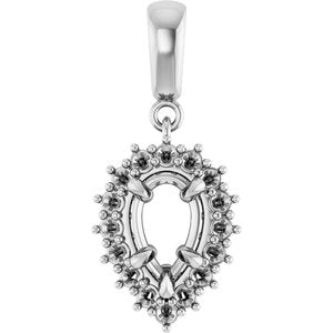 18K White Gold 8x5 mm Pear Pendant Mounting – image 2