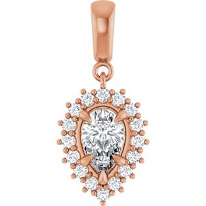 10K Rose Gold 8x5 mm Pear Pendant Mounting