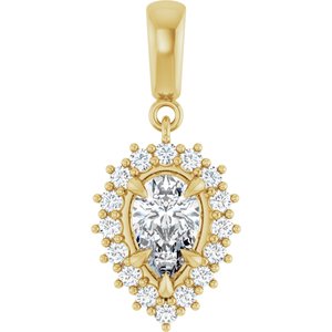 10K Yellow Gold 8x5 mm Pear Pendant Mounting