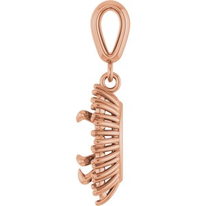 10K Rose Gold 8x5 mm Pear Pendant Mounting – image 6