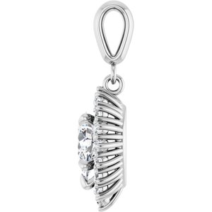 14K White Gold 8x5 mm Pear Pendant Mounting – image 5