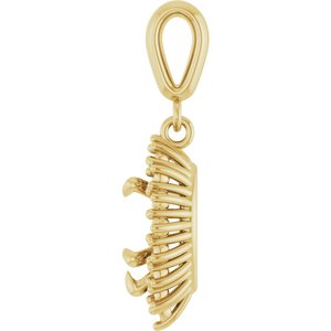 10K Yellow Gold 8x5 mm Pear Pendant Mounting – image 6