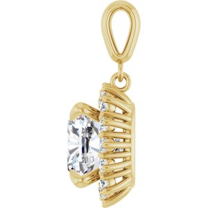 18K Yellow Gold 10x10 mm Cushion Pendant Mounting – image 5