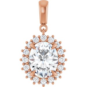 10K Rose Gold 11x9 mm Oval Pendant Mounting