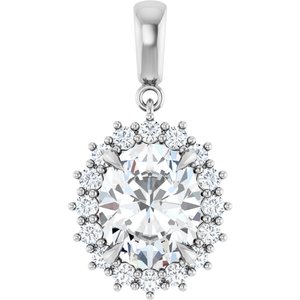 18K White Gold 11x9 mm Oval Pendant Mounting