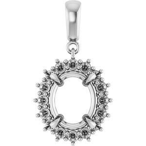 Continuum Sterling Silver 11x9 mm Oval Pendant Mounting – image 2