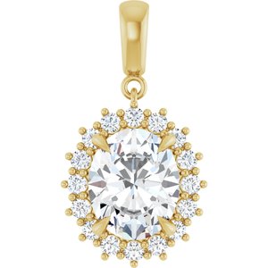 18K Yellow Gold 11x9 mm Oval Pendant Mounting