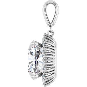 14Kx1 White Gold 14x14 mm Cushion Pendant Mounting – image 5