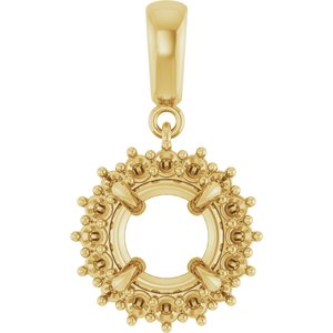 10K Yellow Gold 8.2 mm Round Pendant Mounting – image 2