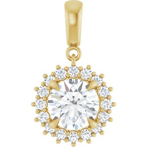 18K Yellow Gold 8.2 mm Round Pendant Mounting