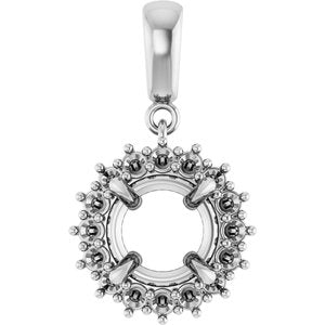 Sterling Silver 8.2 mm Round Pendant Mounting – image 2