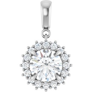 10K White Gold 8.2 mm Round Pendant Mounting